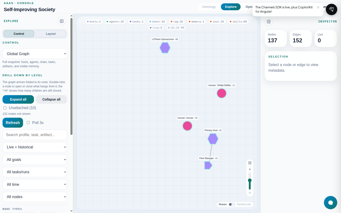 Graph loaded — inspector ready for selection